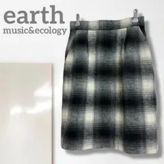 k4【アース】タイトスカート/美品 チェック柄 ひざ丈 大人可愛い 人気 柔
