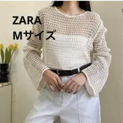 ZARA クロシェ編みクロップドニット