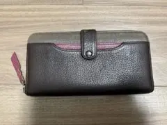 IBIZA 長財布　本革　ブラウン×ピンクのサムネイル