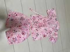 ピンク花柄甚平 90サイズ　甚平　レディース