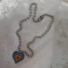 カラフルハートペンダントネックレス♡Y2K♡