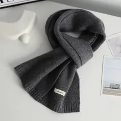 【高品質】ウールマフラー メンズ レディース 無地 グレー 防寒 秋冬 シンプル