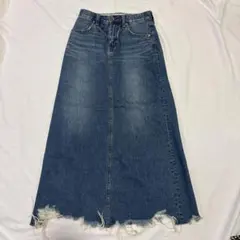 デニムロングスカート カットオフ ダメージ加工のサムネイル