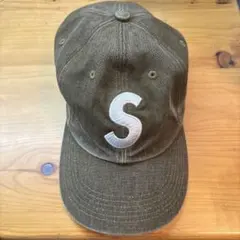 Supreme25FWカーキデニムキャップ　Sロゴ刺繍