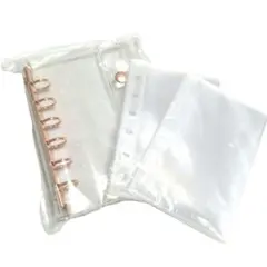 A7バインダー 6穴 ピンクゴールド ＆ ポケットリフィル20枚 シール帳