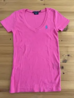 RALPH LAUREN SPORT Vネック Tシャツ ピンク XSのサムネイル
