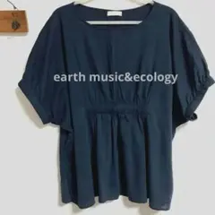 earth music&ecology ドルマンブラウス ネイビー F
