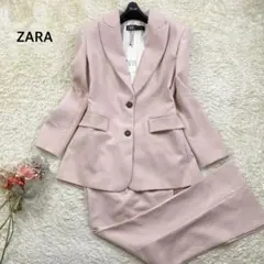 【極美品】ザラ セットアップ テーラードジャケット スラックス M 薄ピンク