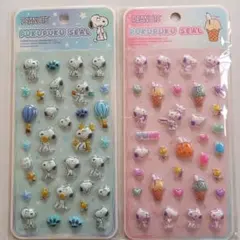 スヌーピーぷくぷくシール　2点セット　ボンボンドロップ風シール　未開封