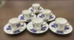 【廃盤品】ナルミ花柄 カップ ソーサー 6個セット　bone china