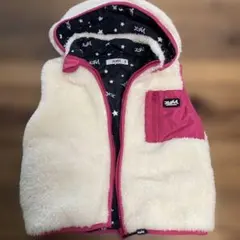 【美品】xgirl フリースボアベスト 120cm クリーム/ピンク
