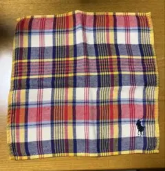 ポロ・ラルフ・ローレン チェック柄タオルハンカチ