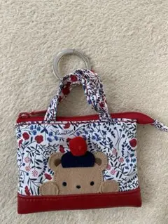 ファミリア 花柄 ミニバックチャーム