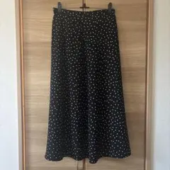 水玉模様 フレアロングスカート