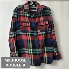 DOUBLE.B チェック柄長袖シャツ140