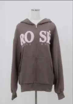 ロゼミューズ Fur logo zip hoodie ブラウン新品 - メルカリ