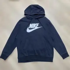 NIKE フード付きパーカー　ビックロゴ　ブラック　XLサイズ　裏起毛