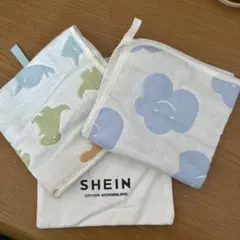 SHEIN コットン ガーゼハンカチ 巾着付き　2枚入りのサムネイル