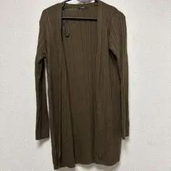 L'espoir オリーブグリーン リブカーディガン　Mサイズ　長め