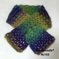 カラフルショートマフラー*クロスマフラー*リボンマフラー✩.*˚ハンドメイド