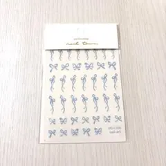 ネイル シール ステッカー デコパーツ ブルー リボン 青