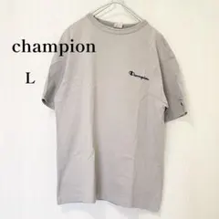 Champion 챔피언 Tシャツ グレー L 刺繍ロゴ