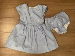 ラルフローレン　水色刺繍ワンピースとおむつカバーセット