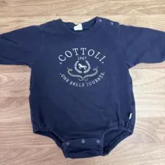 COTTOLI ネイビー 長袖ボディスーツ
