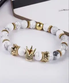 クラウンモチーフ ビーズブレスレット