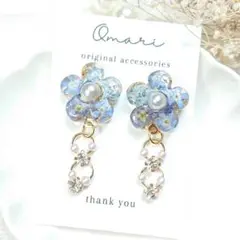 メイちゃんママ様#4502/ハンドメイド♡押し花ドライフラワーレジンピアス