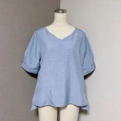 テチチテラス　半袖　ブラウス　ブルーのサムネイル