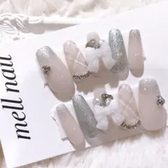 3825 ネイルチップ 量産型 ワンホン フレンチガーリー 韓国 地雷 オーダー