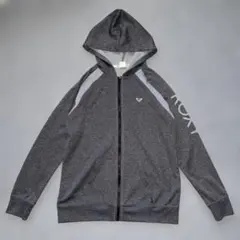 ROXY ジップアップパーカー グレー Lサイズ 美品 ロキシー 長袖 フード