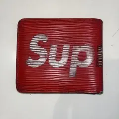 Supreme ロゴ 二つ折り財布 レッドのサムネイル