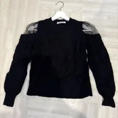 な*ん様 SNIDEL ブラック ニット 長袖 シースルー