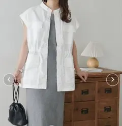 Discoatスタンドネックミリタリーベスト