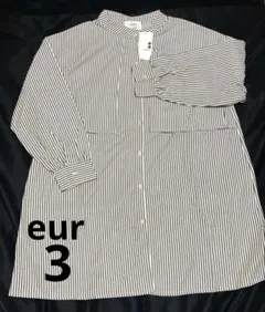 eur3 エウルキューブ　ケープ風 ストライプ シャツ