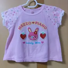 【平成レトロ】mezzopianoみみちゃんTシャツ (95㌢)当時物Y2K　苺