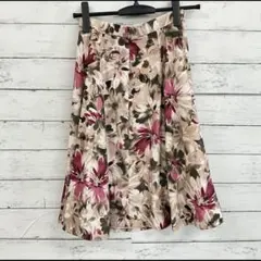 JUSGLITTY 花柄 フレア ロングスカート ピンク S フェミニン ✨