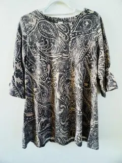 PUKANAペイズリー柄 五分袖チュニック