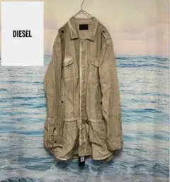 DIESEL フード付き 軽量オフホワイト ナイロンパーカー レインパーカー 