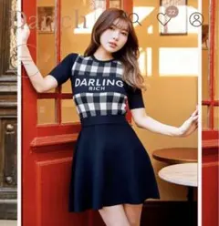 ダーリッチ ギンガムチェックニットミニワンピース