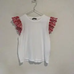ZARA フリル袖 ノースリーブ M ホワイト