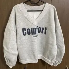 グレー Vネック スウェット トレーナー