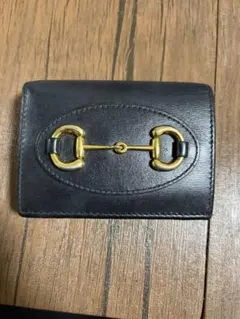 GUCCI ホースビット 二つ折り財布 ブラック