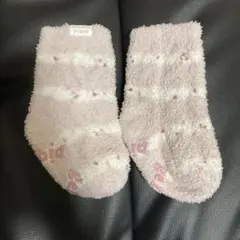 ジェラートピケ　ベビー靴下 ピンクストライプ