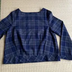 ブラウス 長袖 チェック M　プルオーバー　SEMO