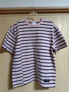 H&M ボーダーTシャツ S ピンク×ネイビー×イエロー×ライトブルーのサムネイル