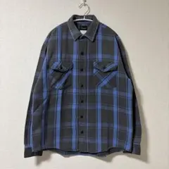 美品】FCRB オンブレチェック フランネルシャツ バックロゴ ワッペン M 