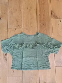 GAP KIDS フリル付きTシャツ Mサイズ オリーブグリーン